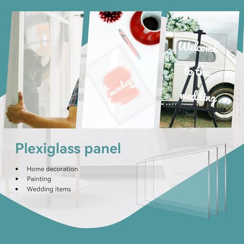 2PACK Plexiglass Sheets 24×36×1/4 Inch Thick Clear Acrylic Sheets Plastic Sheets Panels for DIY Projects, Art, Display Use - size: 1/4''
