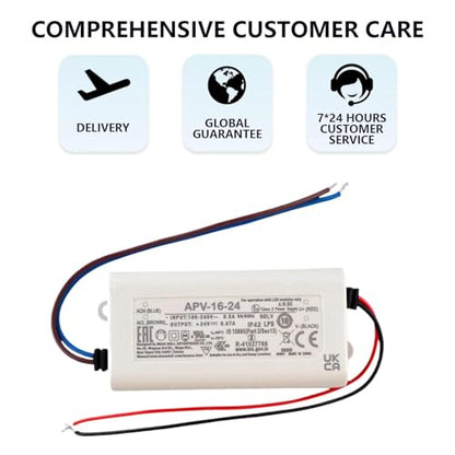 APV-16-24 24V 16.08W Switching Power Supply for LED Lighting and Decoration, 0.67A Output, 90-264VAC Input, IP42 Protection
