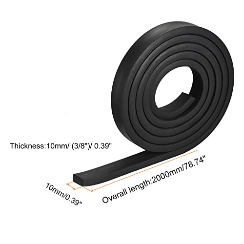 uxcell EPDM Rubber Foam Sheet Strips 3/8" T x 0.39" W x 78.74" L, Neoprene Rubber Sheet Rolls for DIY Gasket, Sealing Padding, Reduce Vibration Mat - size: 3/8"T x 0.39"W x 78.74"L
