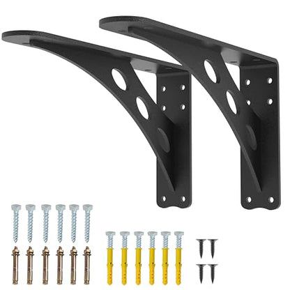 12 x 7 in Black Heavy Duty Floating Shelf Brackets, Holds 1000lb - color: Black Max Load 1000 Lbs, size: 12IN×7IN