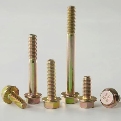 M8 x 25mm Flanged Hex Head Bolts, M8x1.25 Pitch, Grade 10.9 Alloy Steel, Color Zinc Plated, Full Thread, 20 Pack - size: M8 x 25mm(20PCS)