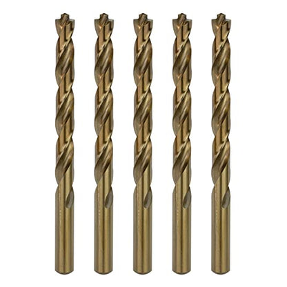 3/8 Inch Cobalt Drill Bit Set 5pcs Heavy-Duty Drill Bits for Metal, Steel, Cast Iron (3/8" x 5") - size: 3/8 in (5-Piece Set)