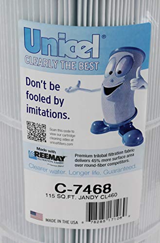 Unicel C-7468 Pool Filter Cartridge, 115 Sq Ft, 175 Pleats, Jandy CL460