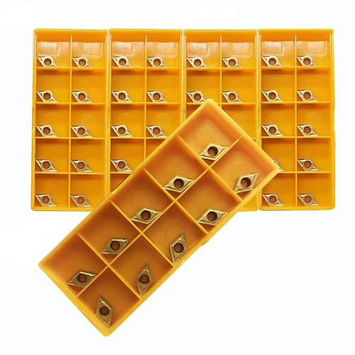 50pcs DCMT21.51 DCMT070204 Carbide Inserts Lathe Turning Inserts Turning Tool Multilayer Coated CNC Lathe Inserts for SDJCR Lathe Turning Tool Holder Replacement Insert - color: 50pcs DCMT21.51 DCMT070204