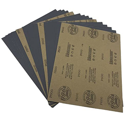600 Grit Wet Dry Sandpaper, 15PCS 9x11 Inch Silicon Carbide Sanding Sheets - style: Grit 600