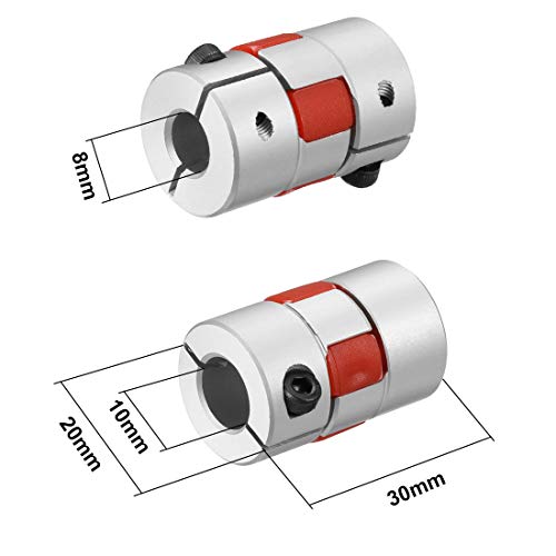 uxcell Shaft Coupling 8mm to 10mm Bore L30xD20 Flexible Coupler Joint for Servo Stepped Motor - size: 8 to 10mm L30xD20