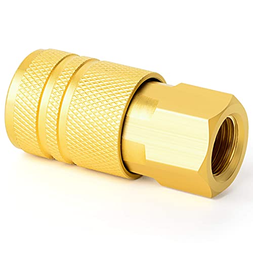 GASHER 12PCS 1/4" Brass Female Industrial Coupler, Female Threads Size, Quick Connect Air Coupler - size: NEW STYLE 1/4" FNPT
