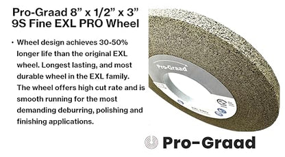 EXL PRO Deburring Wheel 8" x 1/2" x 3", 9S Fine, 94907 - style: 8" x 1/2" x 3" 9S Fine