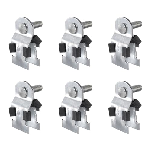 HARFINGTON 6pcs Rubber Cushion Strut Clamp 3/4" Universal Carbon Steel Strut Clamps with Bolt and Nut for Copper PEX Pipes CVPC Tubing, Silver Black - size: 3/4"