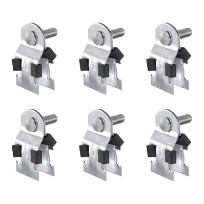 HARFINGTON 6pcs Rubber Cushion Strut Clamp 3/4" Universal Carbon Steel Strut Clamps with Bolt and Nut for Copper PEX Pipes CVPC Tubing, Silver Black - size: 3/4"