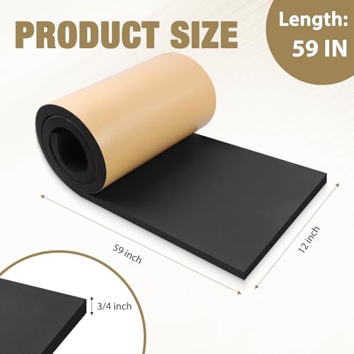 LSGCQ Sponge Neoprene Foam Padding Self Adhesive Foam Sheets, Black - color: Black, size: 12" Wide x 3/4" Thick x 59" Long