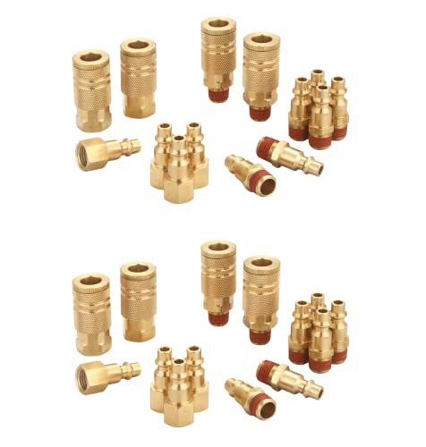 Coupler and Plug Kit, Industrial Type D, 1/4 Inch NPT - size: 28 Piece with sealant