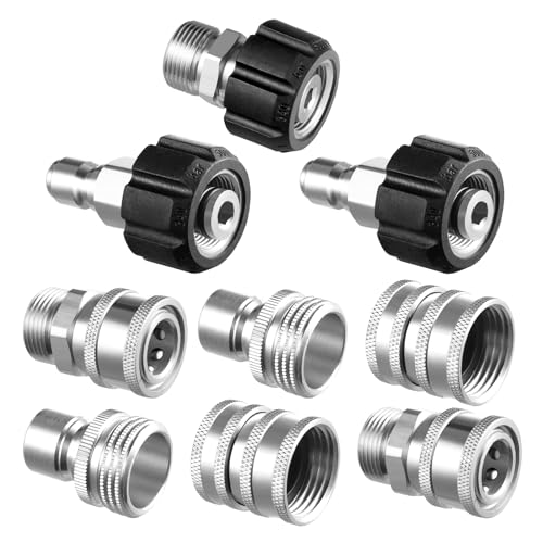 Twinkle Star Pressure Washer Adapter Set, Stainless Steel, 9 Sets - color: Stainless Steel, size: 9 Sets