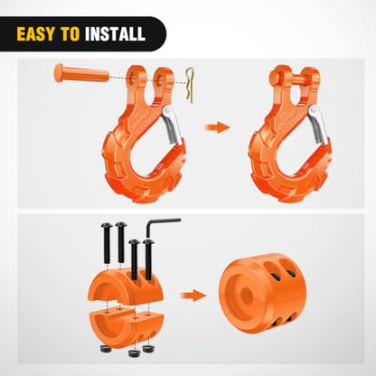 Nilight 3/8-Inch Forged Steel Winch Hook with Cable Hook Stopper - color: Orange