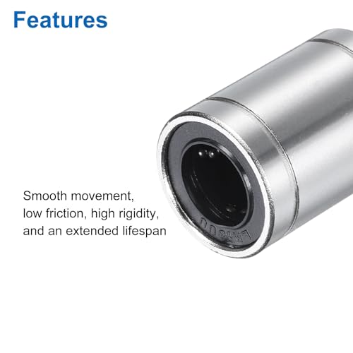 uxcell 4Pcs LM13UU Linear Bearing 13mm Bore 23mm OD 32mm Length Linear Ball Bearings Nickel Plated Surface Double Side Rubber Sealed Bearing Steel for CNC Machine 3D Printer - size: LM13UU
