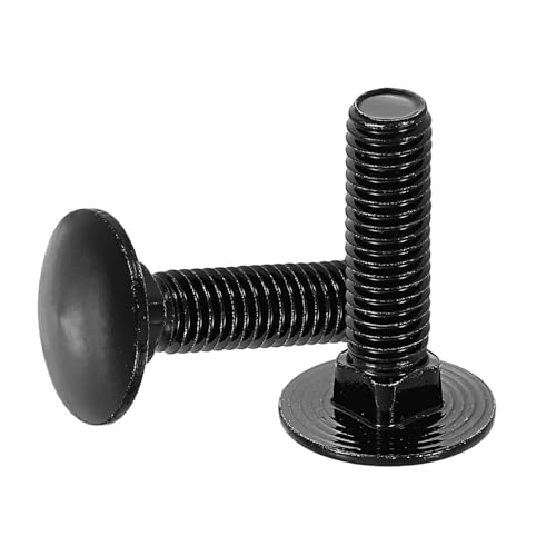 uxcell 20Pcs Carriage Bolts, M8 x 30mm Stainless Steel 18-8 (304) Round Head Square Neck Screws Black Oxide Bolt Screw for Fastening Accessories - Black - color: Black, size: M8 x 30mm
