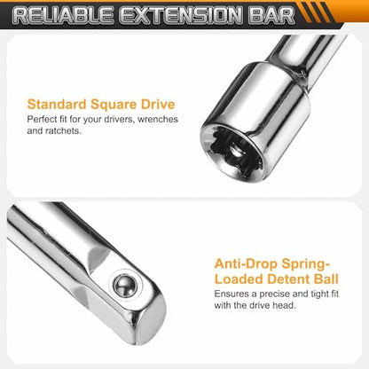 HARFINGTON 1pcs Socket Extension Bar 1/4" Drive 6" Long Extension Bars - size: 1/4" x 6"
