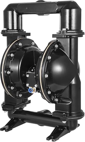 VEVOR Air-Operated Double Diaphragm Pump, 2 inch Inlet & Outlet, Aluminum Alloy Body, 75 GPM & Max 120PSI, Nitrile Diaphragm Transfer Pump for Petroleum, Diesel, Oil and Low Viscosity Fluids - size: 75GPM