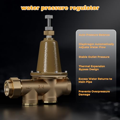 LF25AUB-Z3 3/4-Inch Water Pressure Reducing Valve for Residential, Commercial, and Industrial Use - Water Pressure Regulator Adjustable 25–75 psi, Max 300 psi