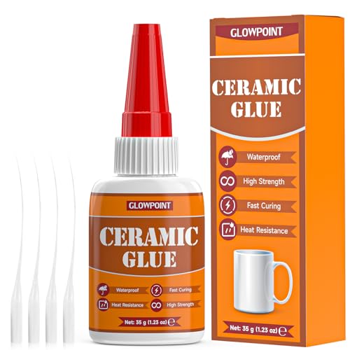Ceramic Glue, 35g Ultra Strong Super Glue for Ceramic, Porcelain, Pottery & China Repair – Waterproof, Heat-Resistant, Safe Adhesive for Mugs, Dishes, Tiles & Crafts