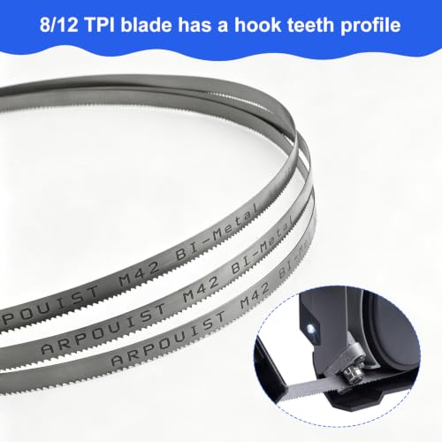 44-7/8 inch Portable Bandsaw Blades 8/12 TPI, Replacement for DeWalt, Milwaukee Portable Band Saw Blades, 44-7/8" x 1/2" x .020" 8/12 TPI, 3-Pack - size: 44-7/8" x 1/2" x .020", 8/12 TPI, 3-Pack