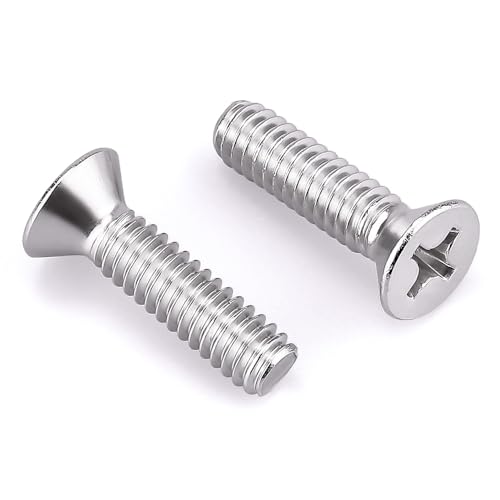#8-32 x 1 Flat Countersunk Head Machine Screws, Phillips Drive, 304 Stainless Steel 18-8, Full Thread, Coarse Thread UNC, 50 PCS - size: #8-32 x 1"
