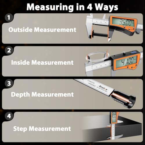 Preciva Digital Caliper 6 inch,Rechargeable Caliper with Oversized
