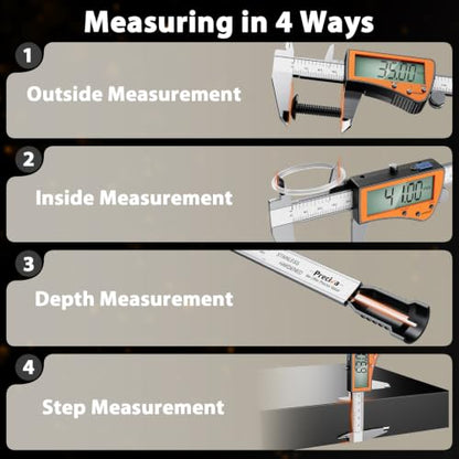 Preciva Digital Caliper 6 inch,Rechargeable Caliper with Oversized