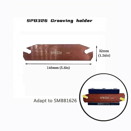 Grooving Slotting Tool Cut Off Plate Tool Lathe Turning Tools SPB326, Grooving Cut-Off Tool with 12 pcsSP300 Carbide Turning Inserts Grooving Parting Blade Plate - size: SPB326+SP300