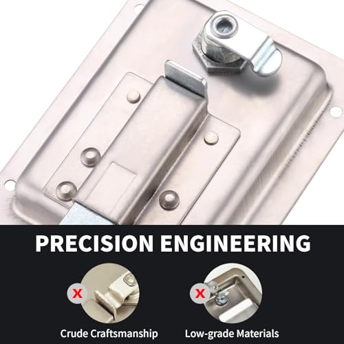 Truck Tool Box Lock Replacement kit, 2PCS Stainless Steel Paddle Latch Truck Bed Toolbox Handle, Trailer Door, RV, Camper, ATV, UTV, 5.85" L x 4.25" W with Keys - color: Silver, size: 2PC (5.5"L x 4.3"W x 1.6"H)