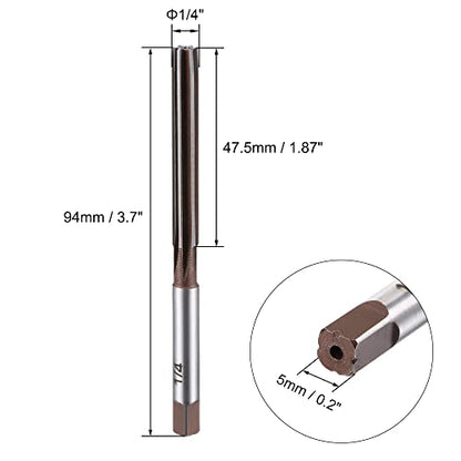 uxcell 1/4" Hand Reamer H8 Accuracy Alloy Tool Steel 6 Flutes Straight Shank Milling Cutter Tool - size: 1/4"