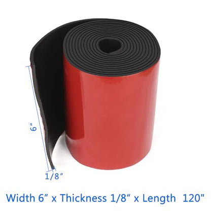 HooTown Adhesive Solid Rubber Strips, Self Neoprene Rubber Sheets Rolls Red - color: 1/8" Thick Adhesive, size: 6” W x 120" L