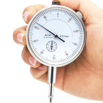 Wolfride Mechanical Dial Indicator Gauge 0-10mm, 0.01mm Resolution