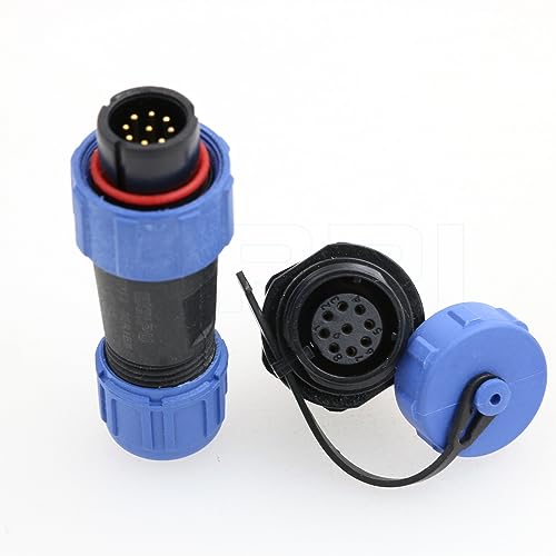 Weipu SP13 9Pin Waterproof Connector Industrial Plastic Aviation Circular Threaded Waterproof Electrical Connector for LED Lights - size: 9 Pin