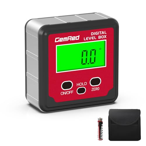 GemRed Digital Angle Gauge (Aluminum-with Hold Function)