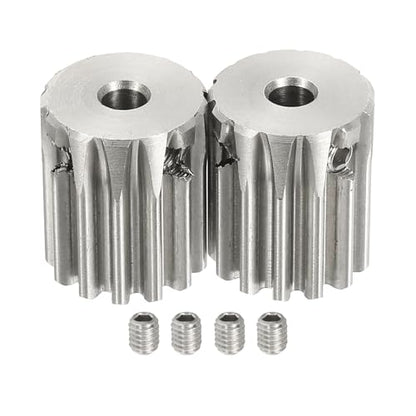 uxcell 2Pcs 1 Mod 13T Spur Gear 4mm Bore, 304 Stainless Steel Pinion Gear - size: 1 Mod 13T, 4mm