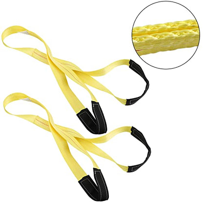 TOPZEA 4 Pack Lifting Sling Straps, 6 Ft x 2 Inch Heavy Duty Lift Rigging Strap Tree Saver Recovery Securing Straps, Nylon Flat Towing Web Sling Winch Strap for Trailer, Hoist, Truck, RV