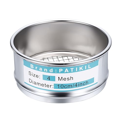 PATIKIL Lab Sieve 4 Mesh(5mm) 3.9"(10cm) Diameter Sifting Screen - size: 4 Mesh(5mm)/3.9"