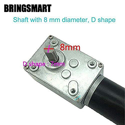 BRINGSMART 24V 80rpm DC Worm Gear Motor Self-Locking Mini Engine Turbine - size: 24V 80rpm