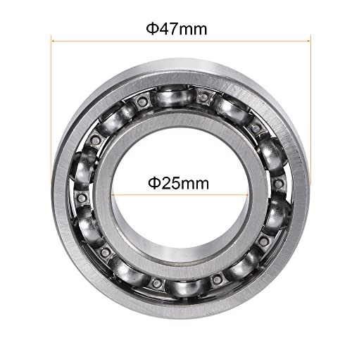 uxcell 6005 Deep Groove Ball Bearings 25x47x12mm Chrome Steel, Open Type - size: 25x47x12mm
