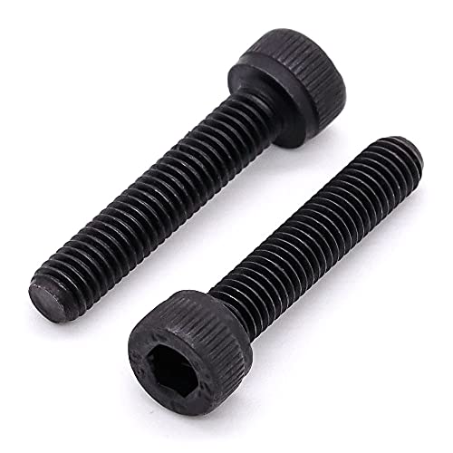 Glvaner 1/4"-20 x 1 (25 pcs) Socket Head Cap Screws, 12.9 Grade Alloy Steel, Black Oxide Finish, Full Thread UNC, Allen Hex Drive - size: 1/4-20 x 1"