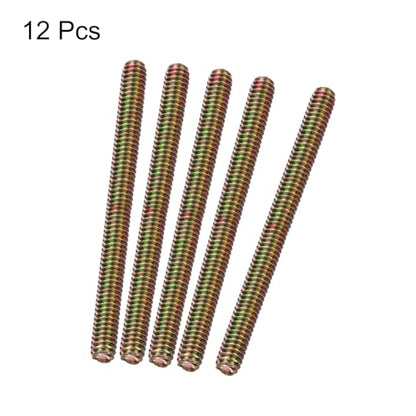uxcell 12pcs Fully Threaded Rods 1/4x3-1/4 All Thread Studs Long Threaded Screw Carbon Steel for Furniture Garden Railing Mounting Assembly Fastening Frame Connection Colorful Zinc - size: 1/4x3-1/4"