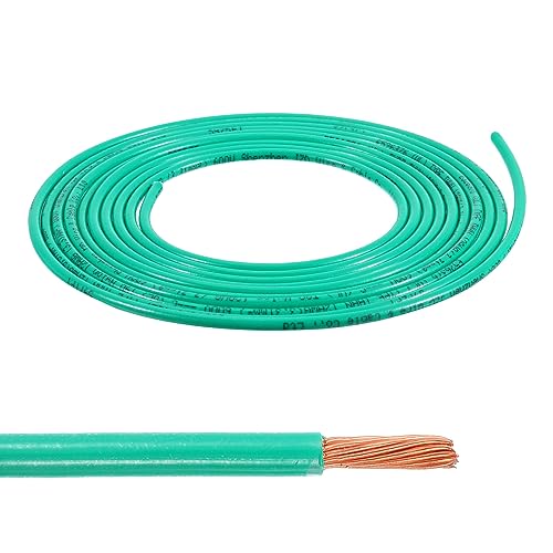 MECCANIXITY THHN Stranded Wire 10 Feet 14AWG Gauge Insulation Building Wire - UL Listed Copper Cable - PVC 600V Electrical Wire for Residential,Commercial,Industrial,Grounding - Green - color: Green, size: 10 Feet x 14 AWG