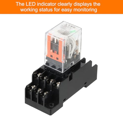 MECCANIXITY 4 Set DC24V Electromagnetic Relay 14-Pin 5A DPDT 4NC 4NO