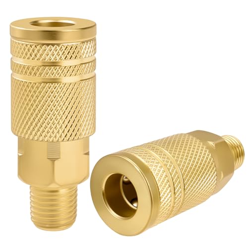 2PCS 1/4" NPT Male Air Compressor Fittings, Quick Connect Air Hose Coupler - size: Male 1/4" 2 pcs
