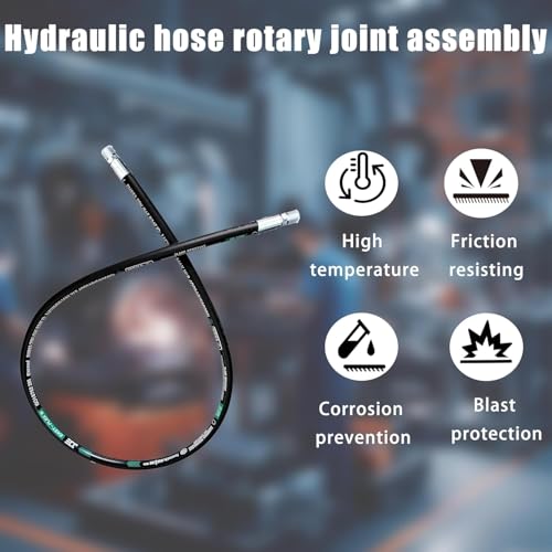 Heroson15611-04-04RW Hydraulic Hose Assembly 1/4 ”,Hydraulic Hose with Male NPT X Male NPT,，5800PSI，24 ”Long,Black - size: 15611-04-04RW-24in