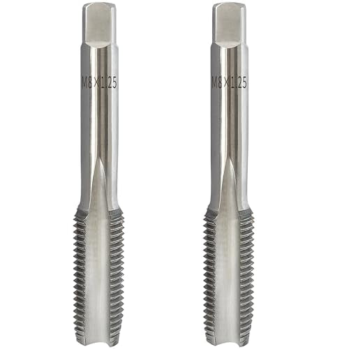 2Pcs M8x1.25 Metric Right-Hand Thread Tapping Tool, Hand Taper & Plug Tap - size: m8x 1.25