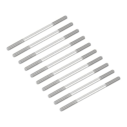 METALLIXITY Double Ended Stud Screws (M3 Thread 60mm Length) 10pcs, 304 Stainless Steel Dual Threaded Rod Bolts - for House Maintenance - size: M3x60mm