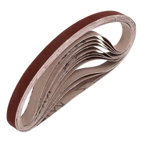 HARFINGTON 1/2 x 18 Inch Sanding Belts, 10 Pcs 320 Grits Aluminum Oxide - size: 1/2x18 inch(320 grit)