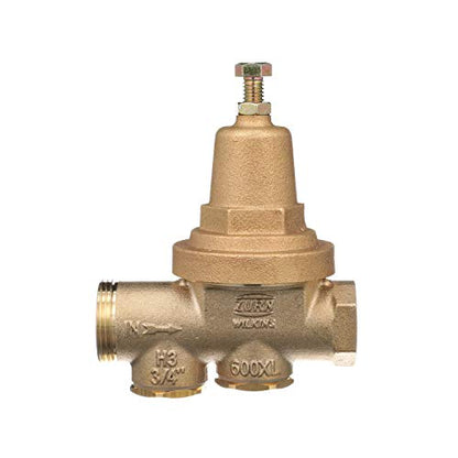 Zurn Wilkins 3/4" 600XL Pressure Reducing Valve with a spring range from 75 psi to 125 psi, factory set at 85 psi - size: 0.75 Inch